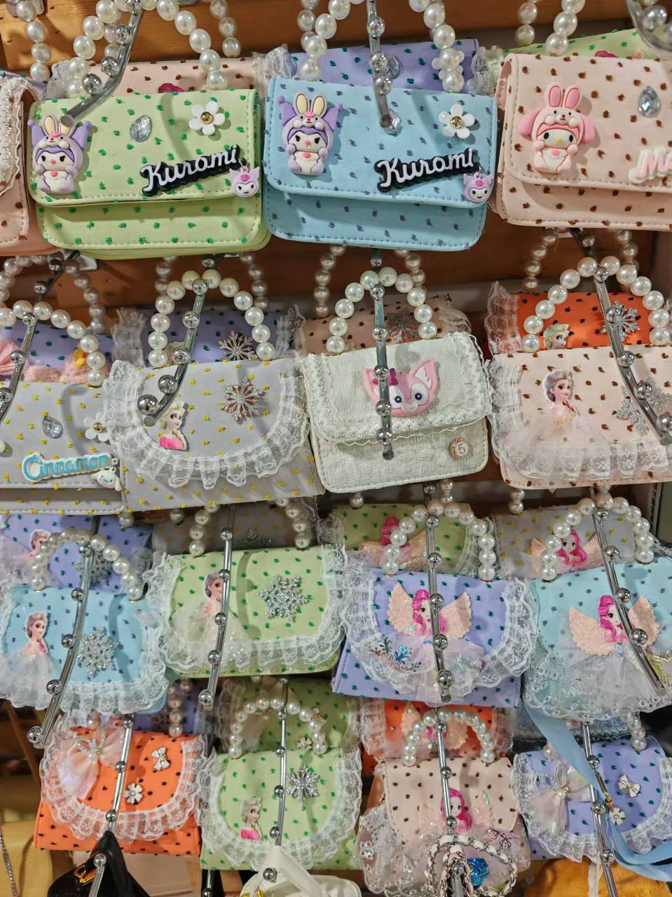 Pearl Handle Lace Mini Bags (MOQ - 500 pcs)