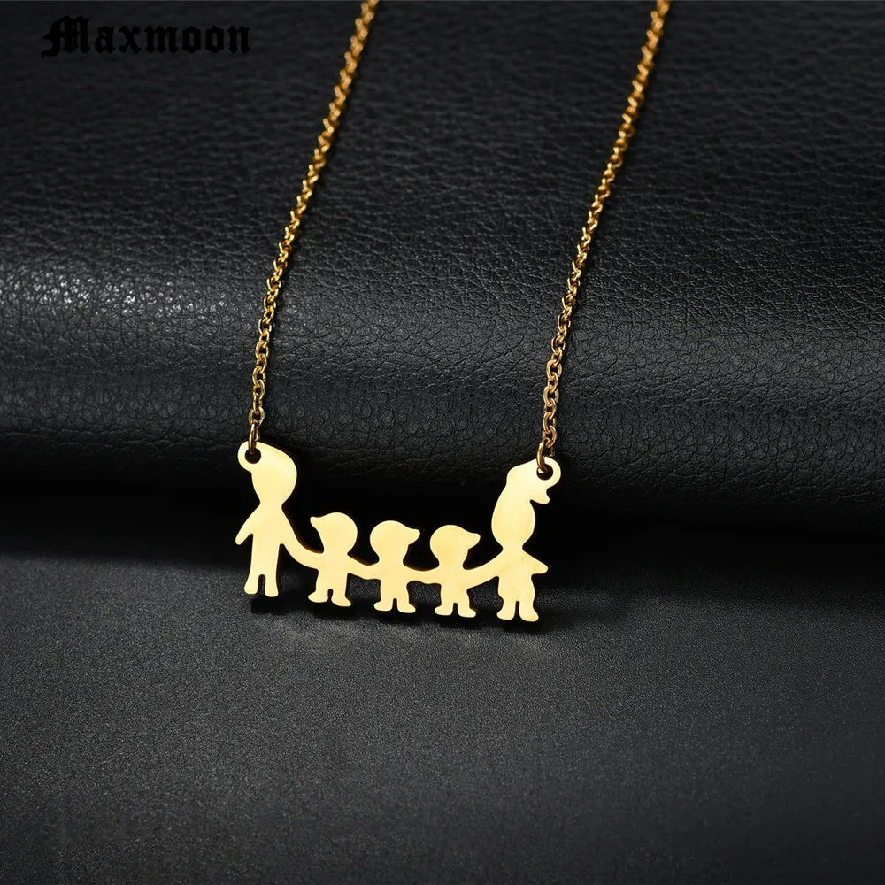 Maxmoon Stainless Steel Girls Boys Necklace Women