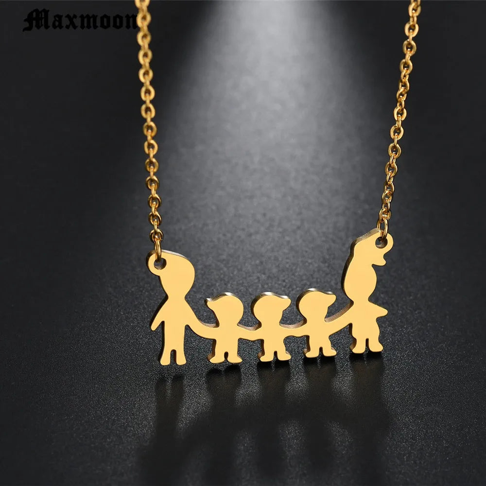 Maxmoon Stainless Steel Girls Boys Necklace Women