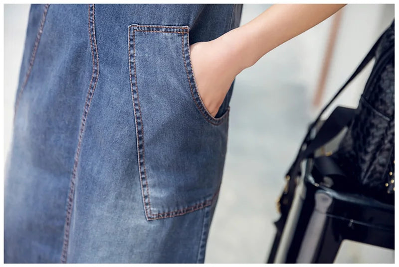 Denim Dress Elegant Women Clothing Blue Jeans Dresses